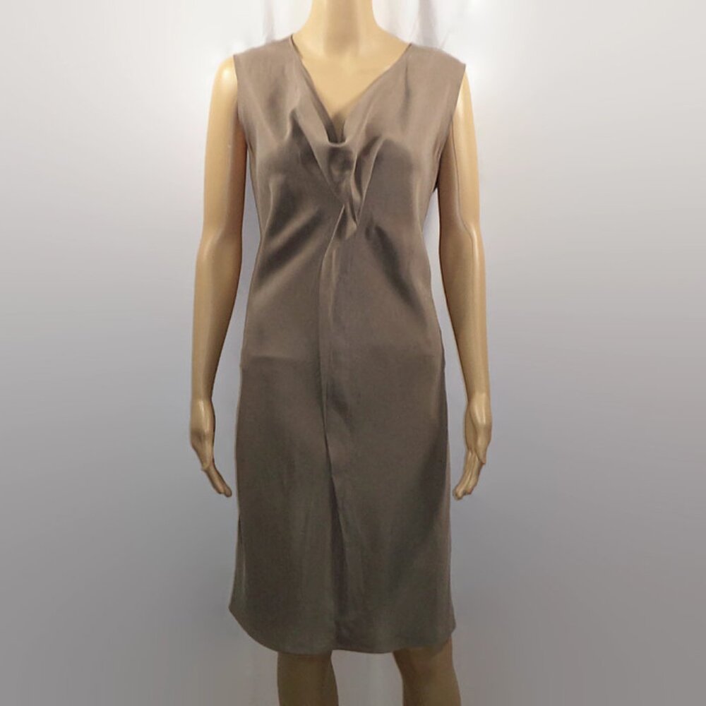 Maggie Ward Sleeveless Dark Tan Dress, Sz. S